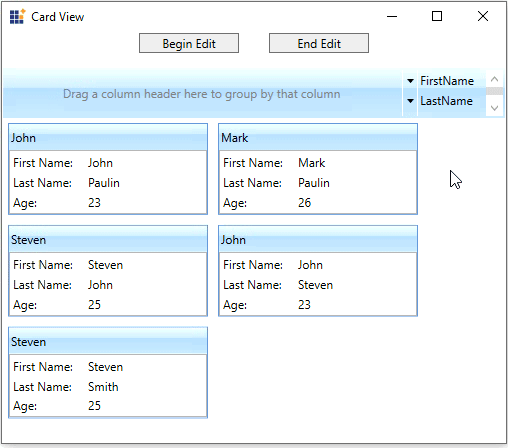 Edit the card items programmatically