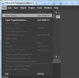 Creating New project in Expression Blend