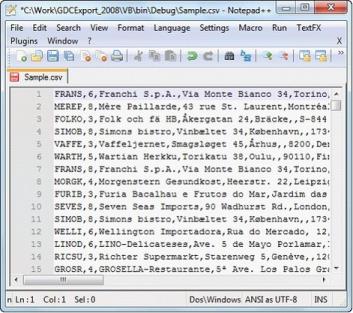 After exporting the grid from WPF GridData control to CSV