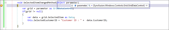 Command with custom parameter in WPF GridData control