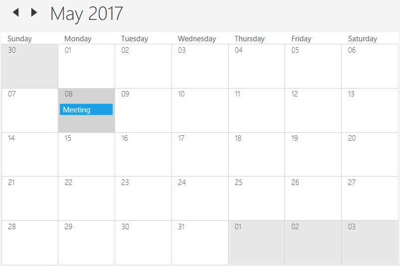 Appointments in WPF SfSchedule Control Syncfusion