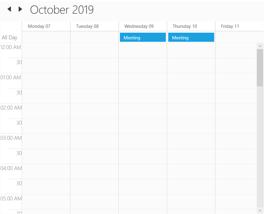 WPF Scheduler appointment exchange behavior