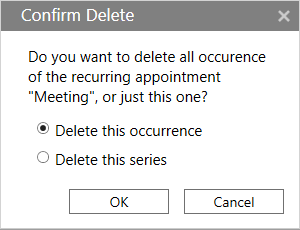 WPF Scheduler editing recurrence appointment