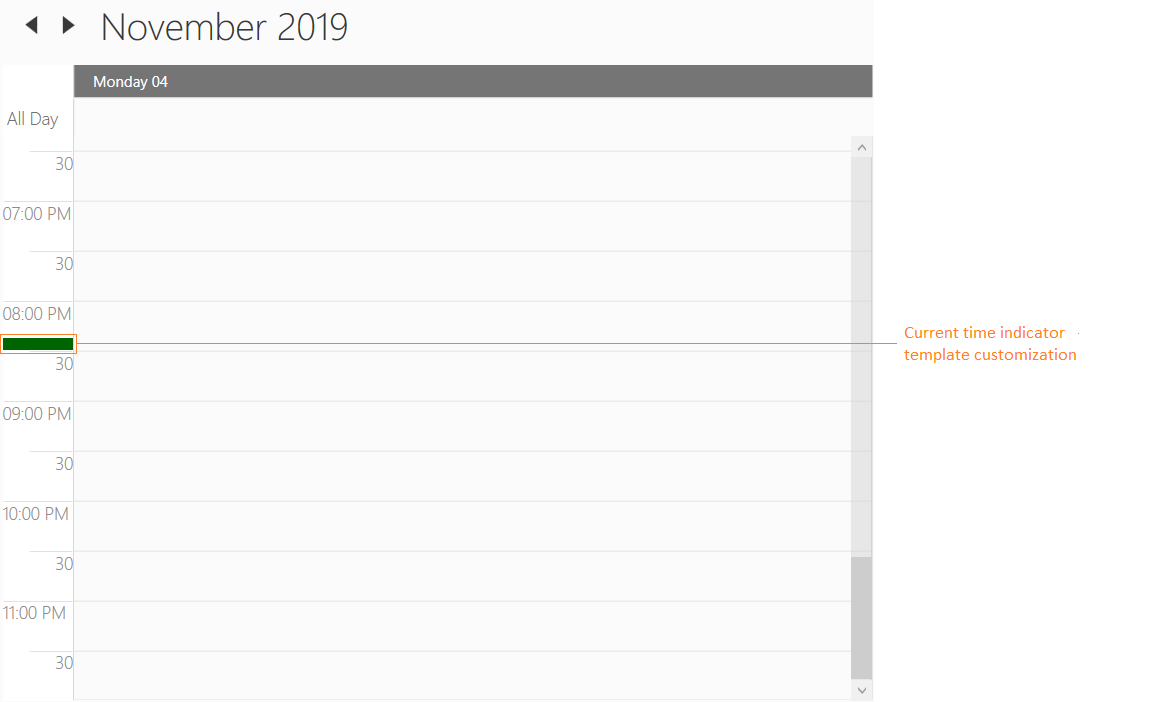 WPF Scheduler dayview customize current time indicator