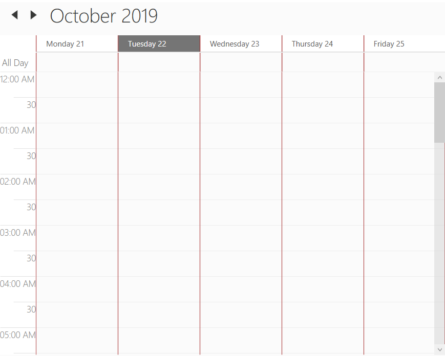WPF Scheduler WorkweekView vertical line color changes