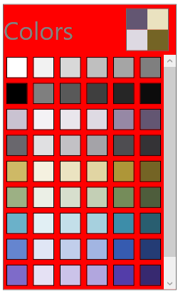 ColorPalette with Red background
