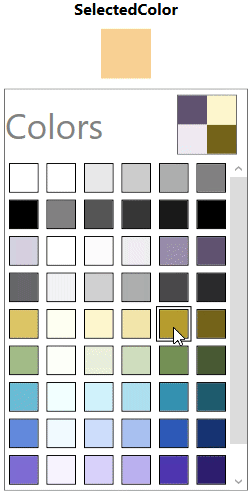 Binding a selected color in ColorPalette