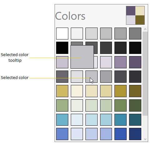 Select a color from the ColorPalette