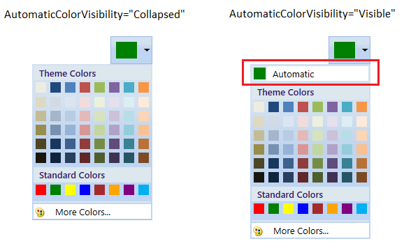 ColorPickerPalette with automatic color
