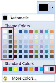 ColorPickerPalette with black and white color variants