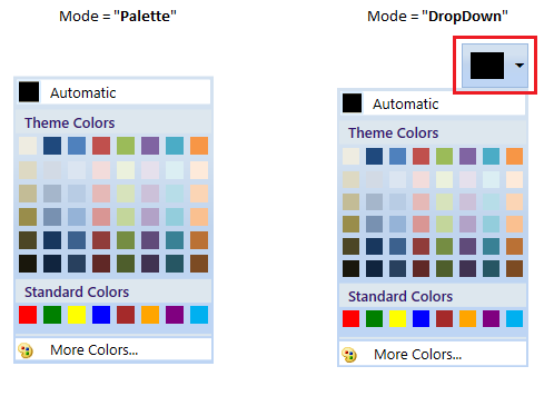 ColorPickerPalette with Palette mode