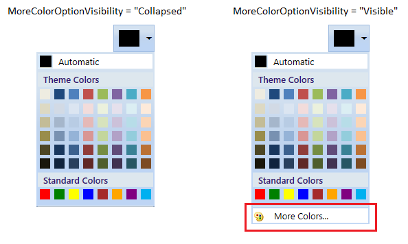 ColorPickerPalette with more color panel