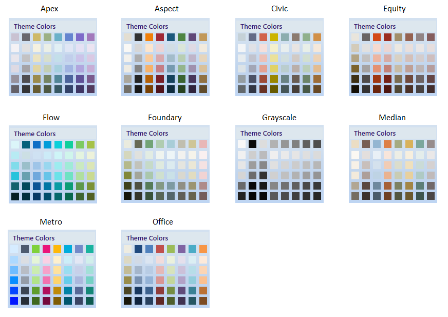 WPF Color Picker Palette with various theme color items