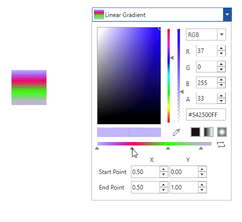 ColorPicker with changing the gradient colors
