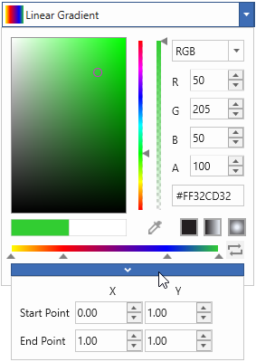 ColorPicker with Horizontal Linear Gradient Editor