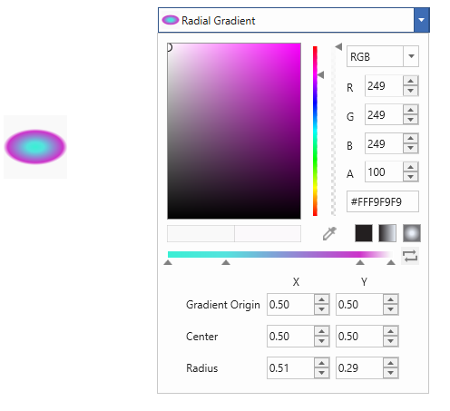 ColorPicker Radial Gradient Editor with Radius