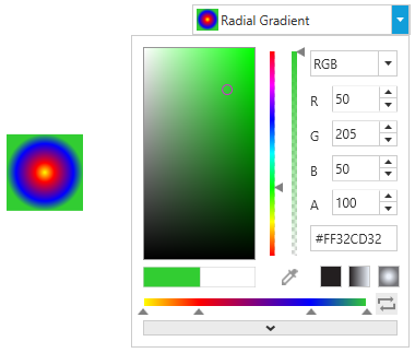 Choose a Radial Gradient from ColorPicker