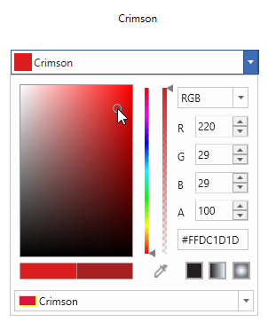 ColorPicker with selected color name