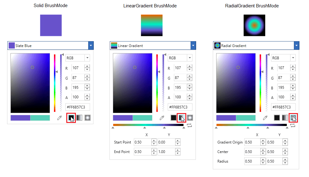 WPF Color Picker popup gradient Editor