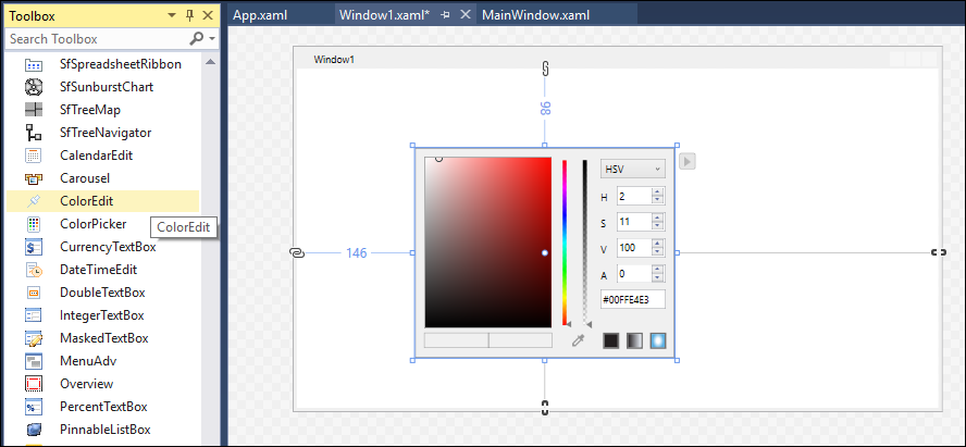 WPF Color Picker Drag and dropped from ToolBox