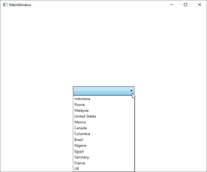 Displaying WPF ComboBox