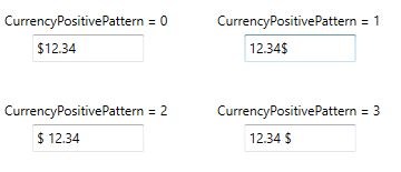 WPF CurrencyTextBox displays Positive Value Patterns
