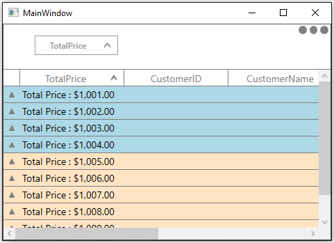 Customizing Caption Summary Rows using Converter in WPF DataGrid