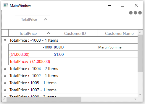 Conditional Style of WPF DataGrid Group Summary Cell based on Column