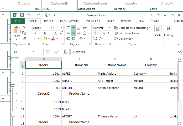 Export To Excel in WPF DataGrid control | Syncfusion