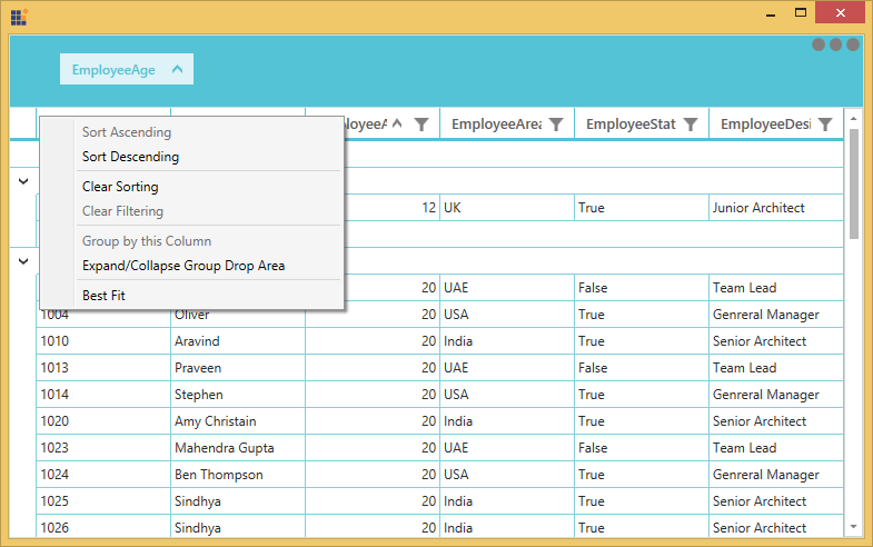Context Menu for Header Row in WPF DataGrid