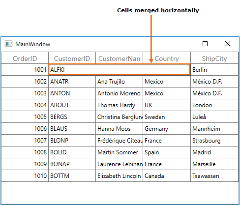 Horizontally Merged Cells in WPF DataGrid