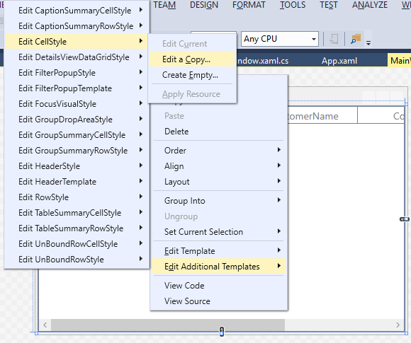 WPF DataGrid displays Editing Elements in Visual Studio Designer