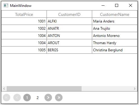 WPF DataGrid diplays Multiple Pages using SfDataPager