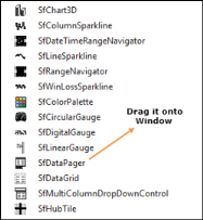 Displaying the WPF SfDataPager control in designer