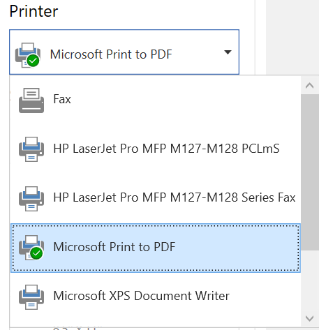 Printer List in WPF Diagram