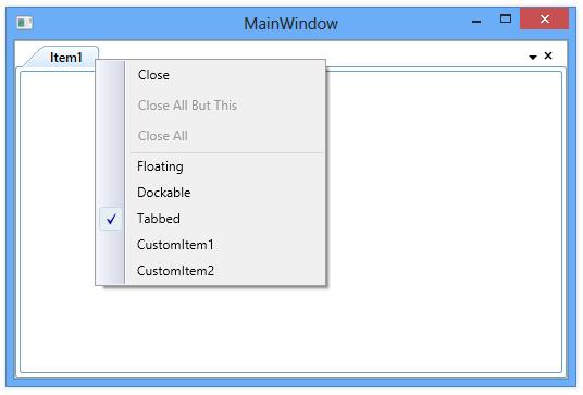 WPF Docking Adding Custom Context Menu to Document Window