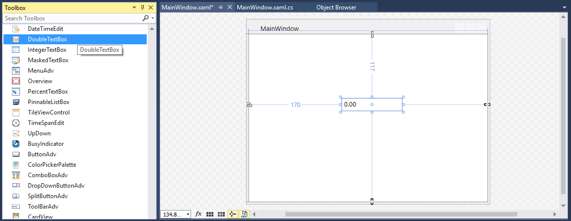Dragging WPF DoubleTextBox Control from Toolbox to Designer