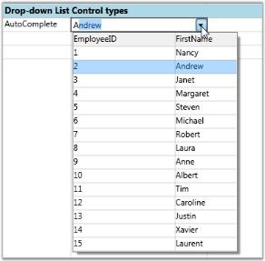 Autocomplete Drop-down List Control in WPF GridControl