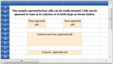 Cells spanned in rows or column in WPF GridControl