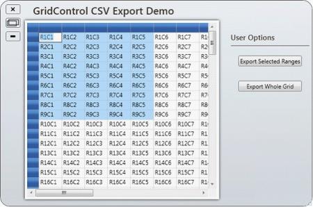 Before export the selected range in grid to CSV format in WPF GridControl