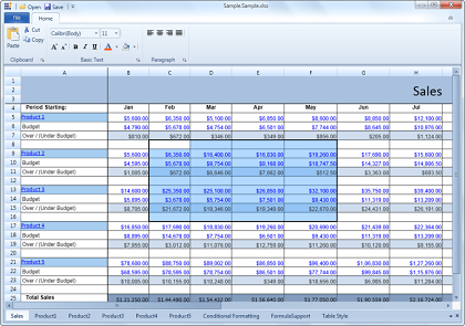 Excel Features of the Grid Control