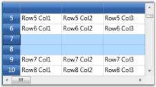 Inserted new Row at index 7 in WPF GridControl