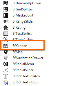 Adding SfKanban from toolbox