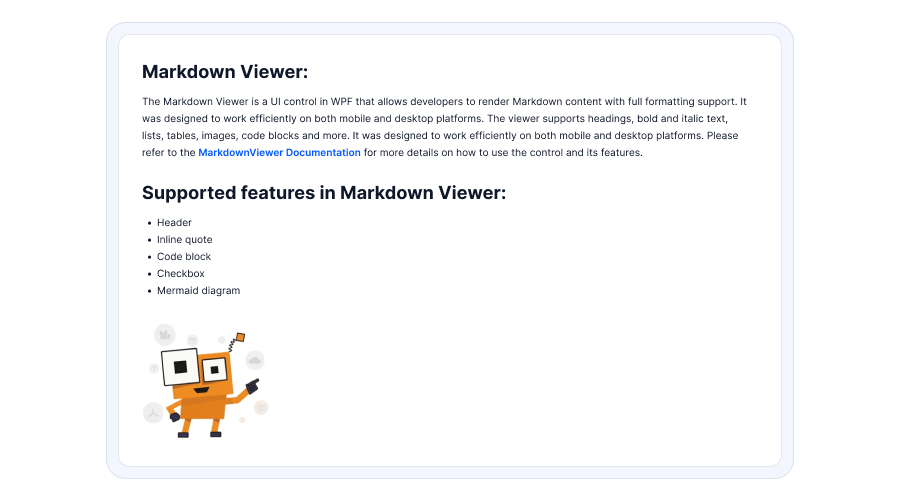 Syncfusion WPF Markdown Viewer