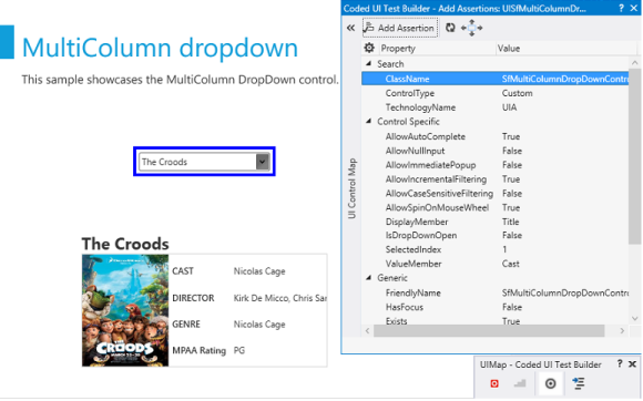 WPF Multi Column Dropdown Coded UI