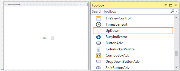 Dragging WPF UpDown from Toolbox to Designer Page