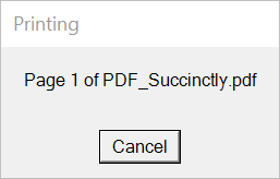 WPF PDF Viewer Print Status Dialog