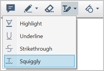 Squiggly icon in the WPF PDF Viewer toolbar