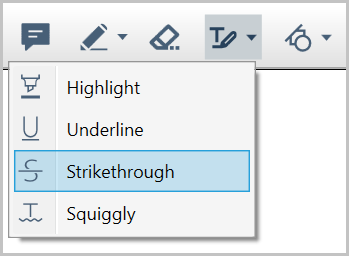 Strikethrough icon in the WPF PDF Viewer toolbar