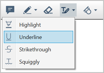 Underline icon in the WPF PDF Viewer toolbar